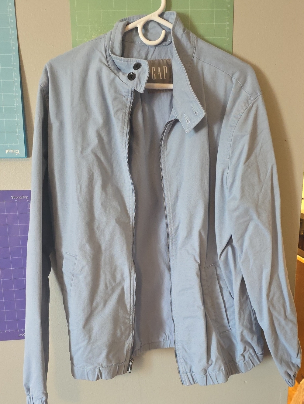 GAP Men's Pale Blue Bomber Jacket
